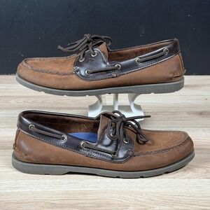 Sperry Top-Sider Shoes Mens Size 10.5 Brown Nubuck Leather Boat Shoe Casual Deck